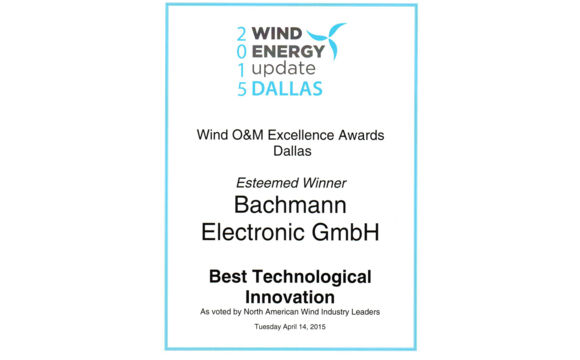 Wind Energy Update Dallas Award Certificate